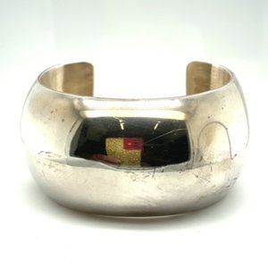 Navajo Tom Hawk Sterling Silver Domed Cuff 6.5"